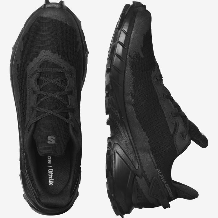 Salomon ALPHACROSS 4 GORE-TEX Muške Tenisice Za Trčanje Crne Crne Crne | OGBZCzYT