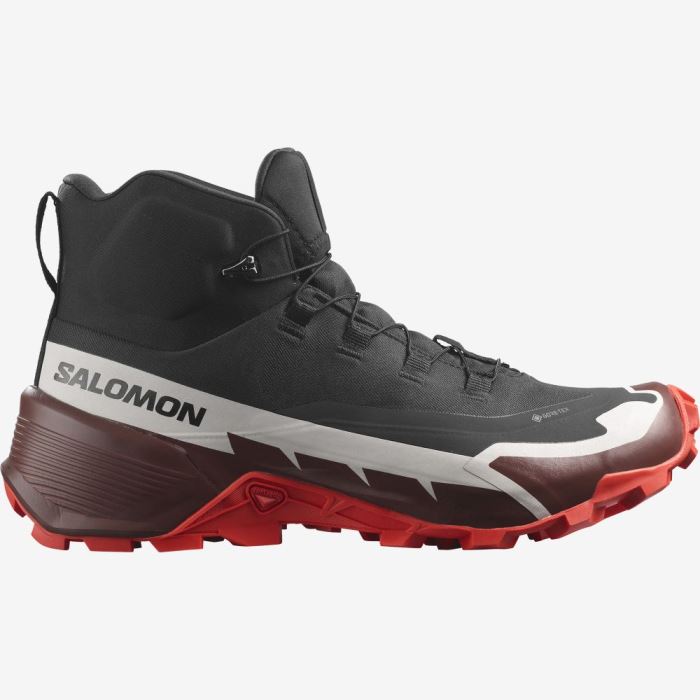 Salomon CROSS HIKE 2 MID GORE-TEX Muške Cipele Za Planinarenje Crne Čokoladne Crvene | PIYVtaJE