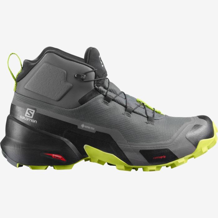 Salomon CROSS HIKE MID GORE-TEX Muške Cipele Za Planinarenje Crne Svijetlo Zelene | xHBNyLXw