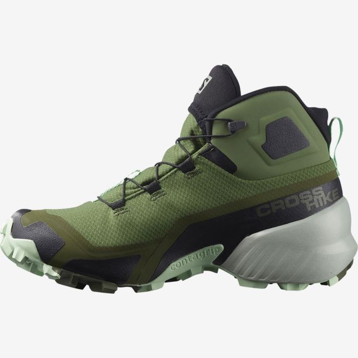 Salomon CROSS HIKE MID GORE-TEX Ženske Cipele Za Planinarenje Maslinasto Zelene | L212i1K0