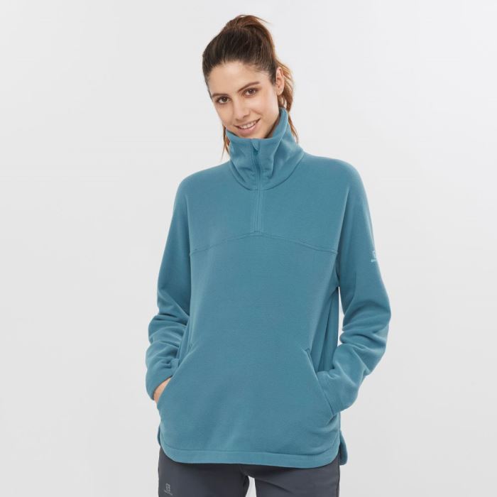 Salomon ESSENTIAL COSY FLEECE Ženske Midlayers Plave | 4cvz0aYg