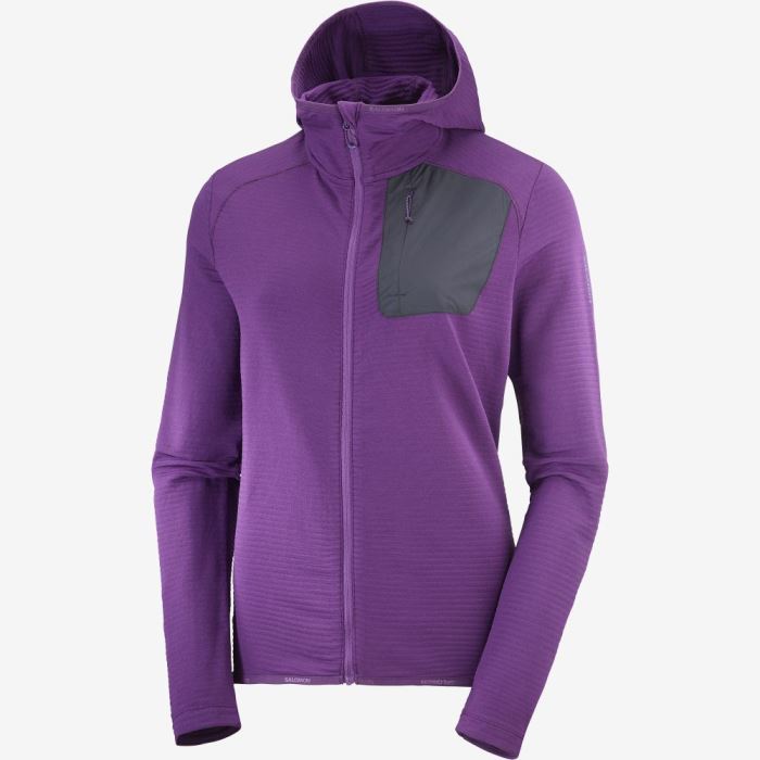 Salomon ESSENTIAL LIGHTWARM HOODED Ženske Midlayers Crown Jewel | 5fATev2M