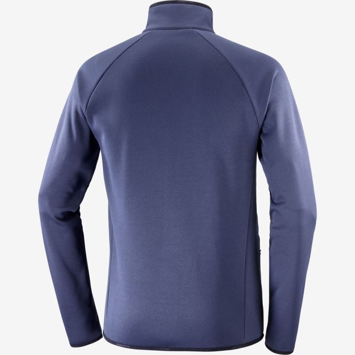 Salomon ESSENTIAL WARM FULL ZIP Muške Midlayers Indigo | 9wvBMYgO