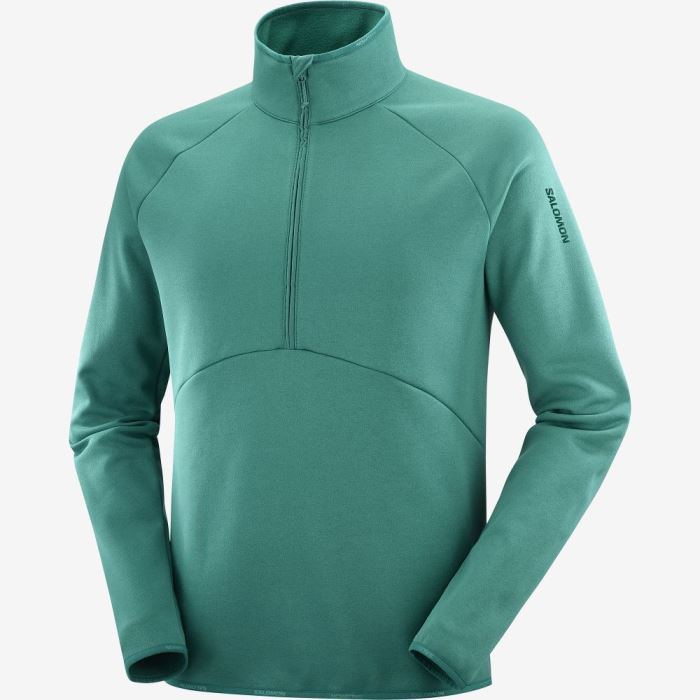 Salomon ESSENTIAL WARM HALF ZIP Muške Midlayers Pacific | 4iks3zSM