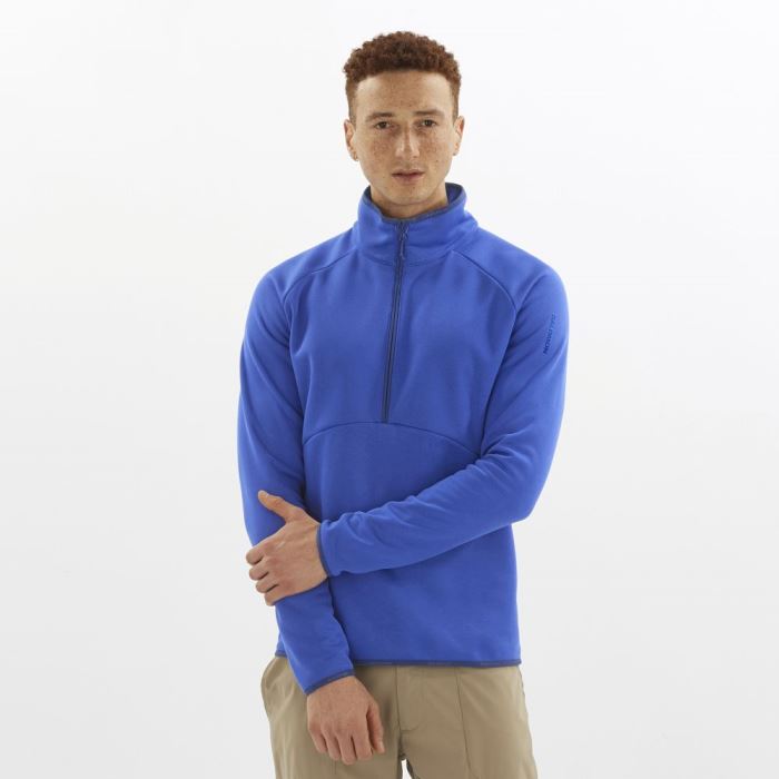 Salomon ESSENTIAL WARM HALF ZIP Muške Midlayers Plave Tamnoplave | fhLy7riJ