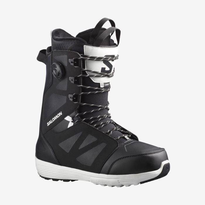 Salomon LAUNCH LACE SJ BOA Muške Čizme Za Snowboard Crne Crne Bijele | PCnJJyOs