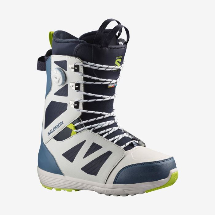 Salomon LAUNCH LACE SJ BOA TEAM Muške Čizme Za Snowboard Plave Svijetlo Zelene | fVADv9Mg