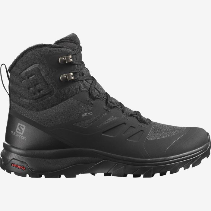 Salomon OUTBLAST THINSULATE™ CLIMASALOMON™ WATERPROOF Ženske Cipele Za Hodanje Crne Crne Crne | 2g3Fk1hO