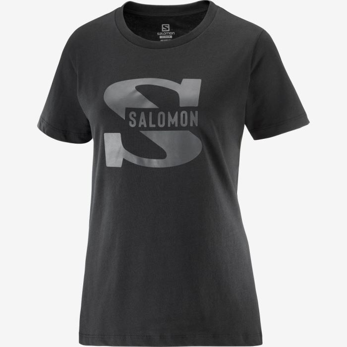 Salomon OUTLIFE BIG LOGO Ženske Majice Crne | rotnAci6