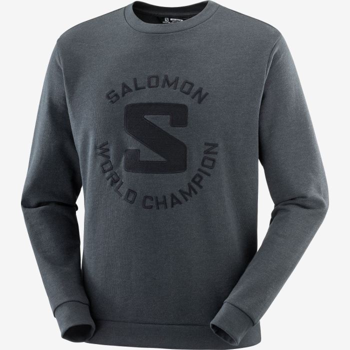 Salomon OUTLIFE LOGO SUMMER HEATHER Muške Midlayers Ebony / Heather | EnFhlPuD