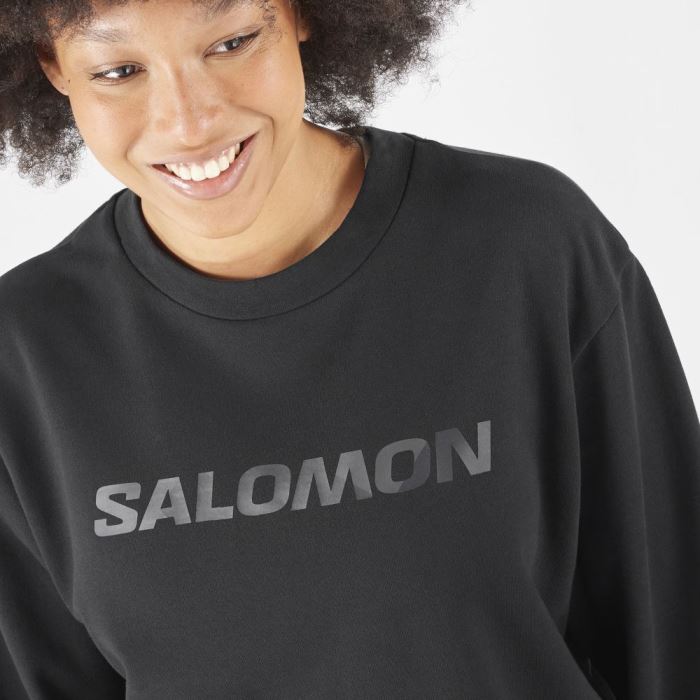 Salomon OUTLIFE LOGO WINTER Muške Midlayers Crne | UCbpzRxD