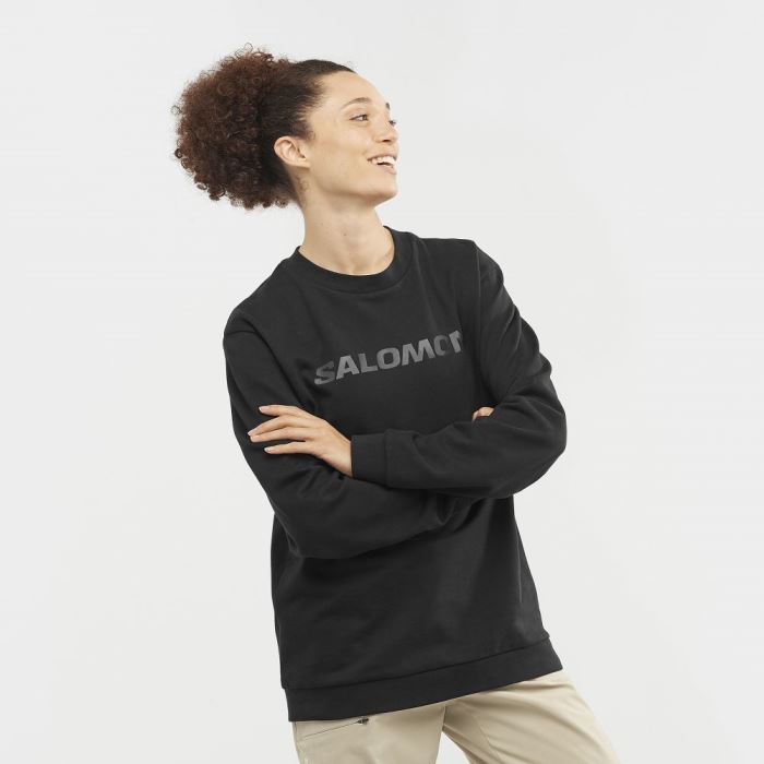 Salomon OUTLIFE LOGO WINTER Muške Midlayers Crne | UCbpzRxD