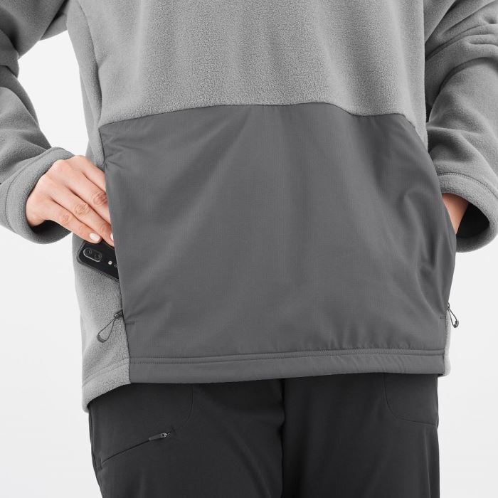 Salomon OUTLIFE POLARTEC HALF ZIP Muške Midlayers Sive | XEncVNK7