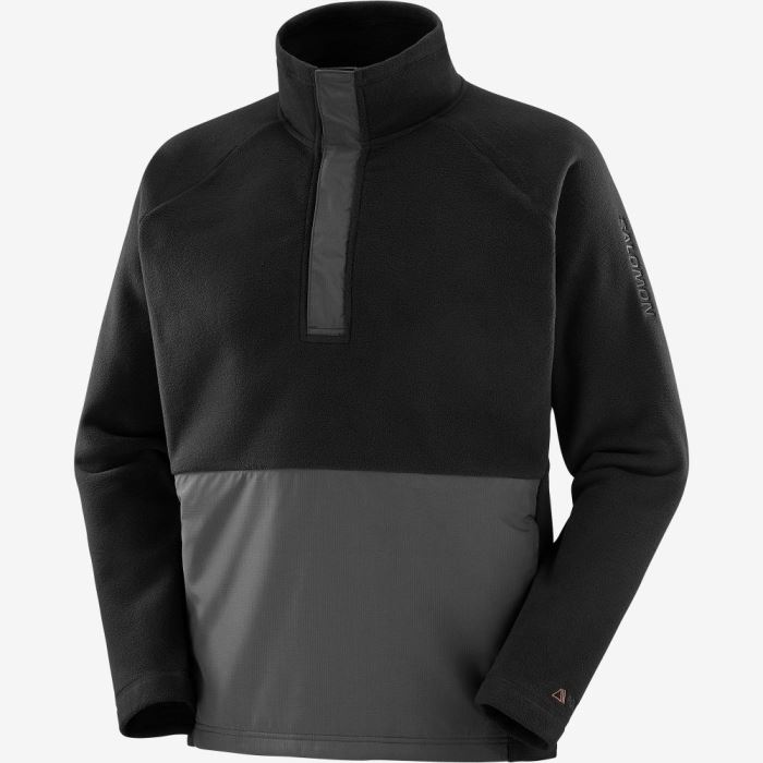 Salomon OUTLIFE POLARTEC HALF ZIP Muške Midlayers Crne | iLLCfVPW