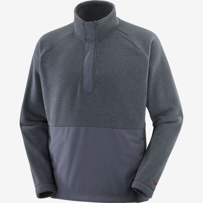 Salomon OUTLIFE POLARTEC HALF ZIP Muške Midlayers Ebony | yBOXsSED