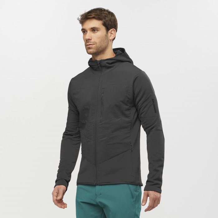 Salomon OUTLINE WARM HYBRID Muške Midlayers Crne | LGyjT3Gv