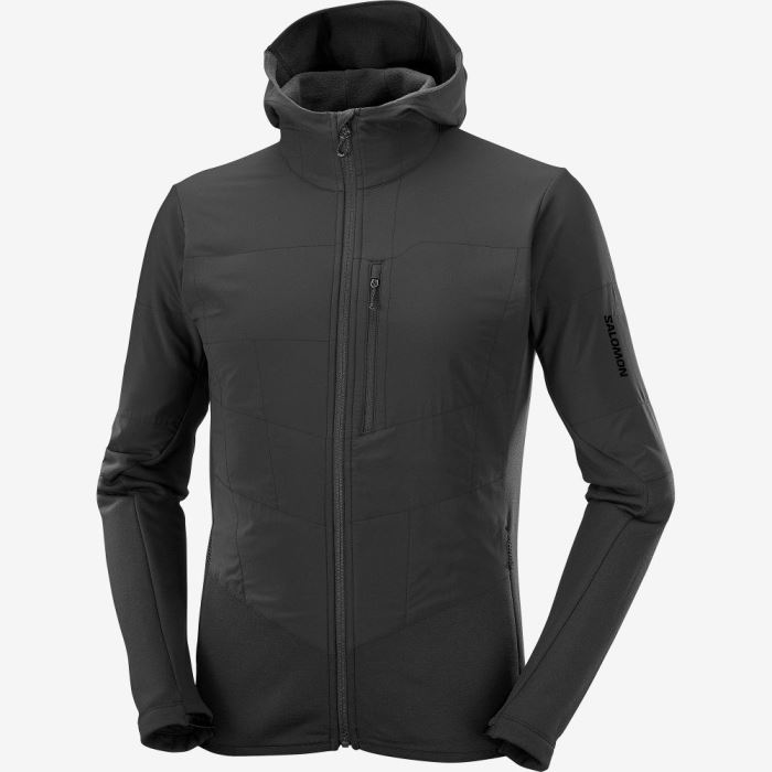 Salomon OUTLINE WARM HYBRID Muške Midlayers Crne | LGyjT3Gv