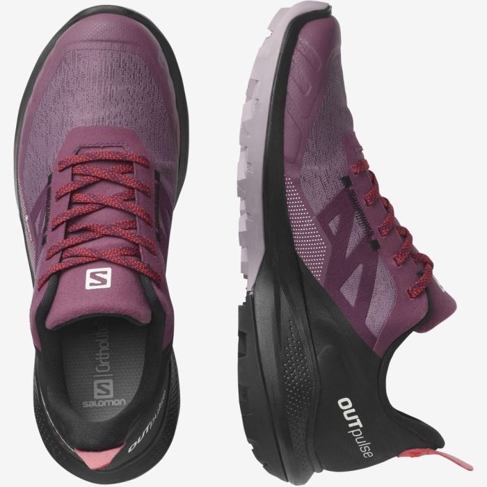 Salomon OUTPULSE GORE-TEX Ženske Cipele Za Planinarenje Crne Crvene | t7u7ZHS4