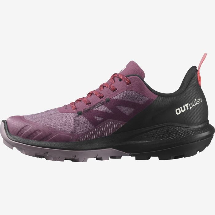 Salomon OUTPULSE GORE-TEX Ženske Cipele Za Planinarenje Crne Crvene | t7u7ZHS4