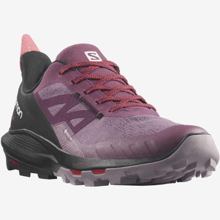 Salomon OUTPULSE GORE-TEX Ženske Cipele Za Planinarenje Crne Crvene | t7u7ZHS4