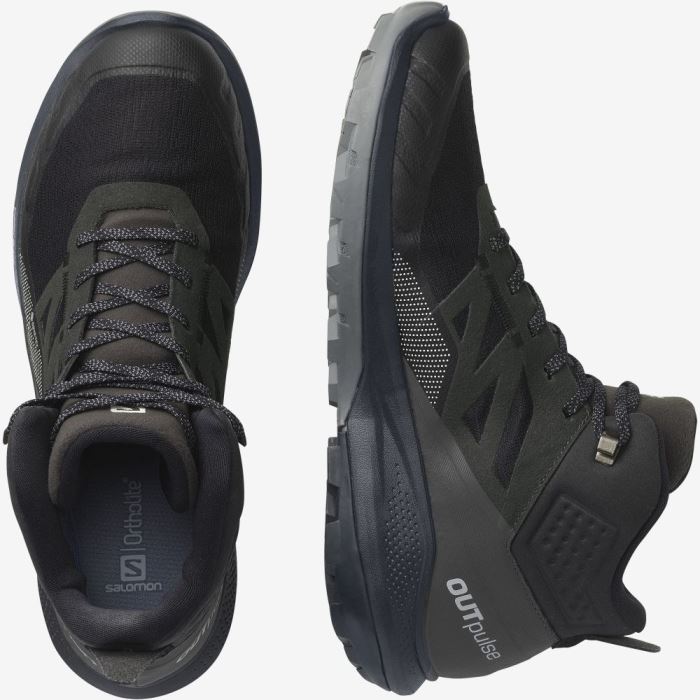 Salomon OUTPULSE MID GORE-TEX Muške Cipele Za Planinarenje Crne | jGs8GT5p