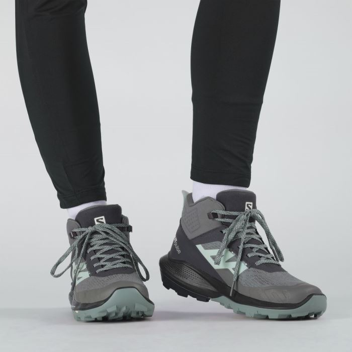 Salomon OUTPULSE MID GORE-TEX Ženske Cipele Za Planinarenje Ebony / Quiet Shade / Ebony | HXVnEXGd