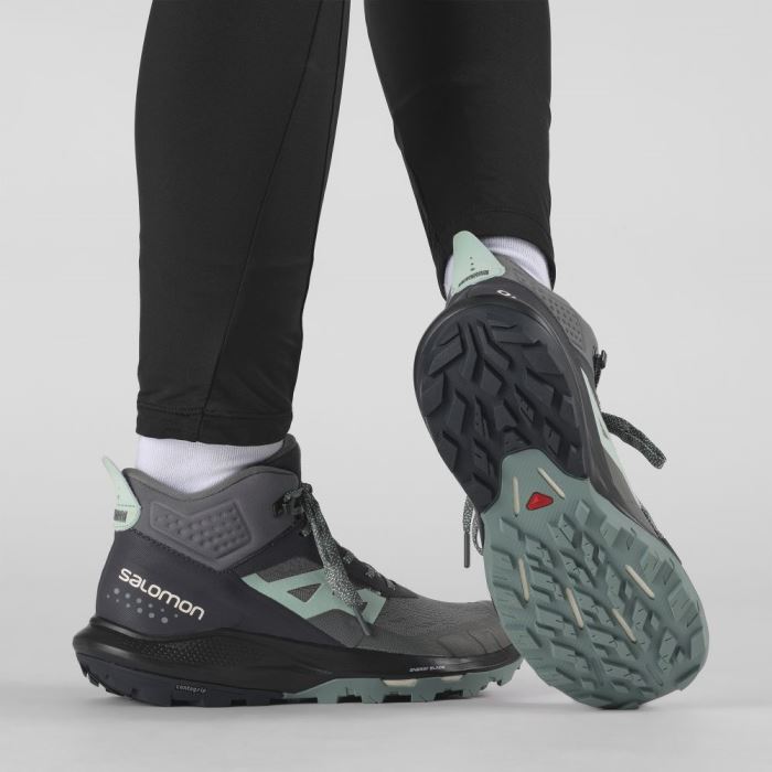 Salomon OUTPULSE MID GORE-TEX Ženske Cipele Za Planinarenje Ebony / Quiet Shade / Ebony | HXVnEXGd