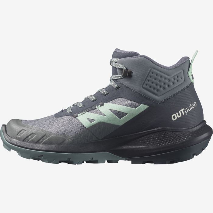 Salomon OUTPULSE MID GORE-TEX Ženske Cipele Za Planinarenje Ebony / Quiet Shade / Ebony | HXVnEXGd