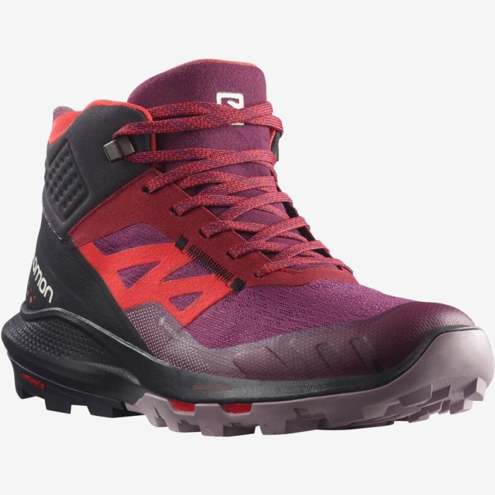 Salomon OUTPULSE MID GORE-TEX Ženske Cipele Za Planinarenje Ljubičaste Crvene | KZgGOv9m