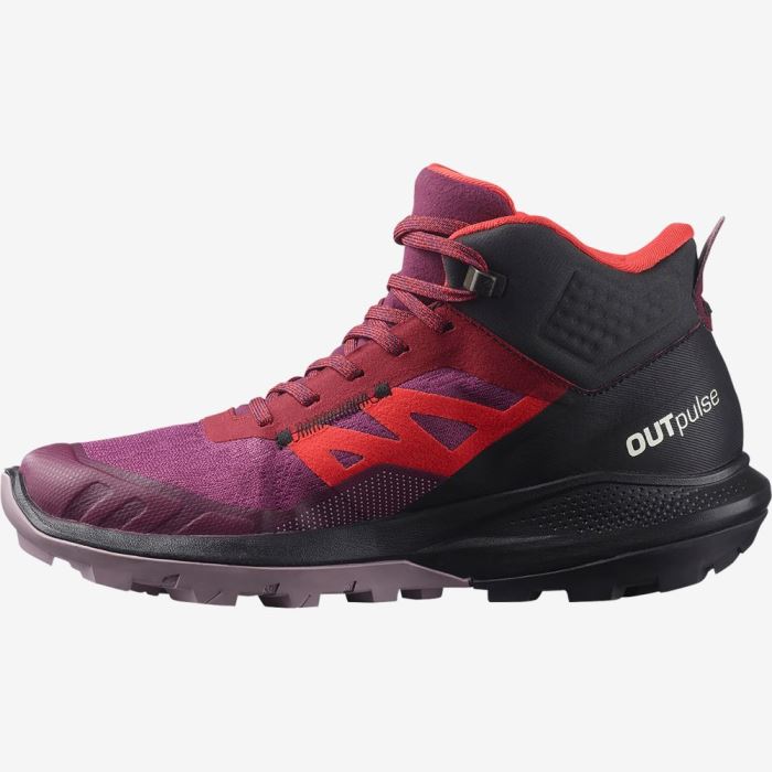 Salomon OUTPULSE MID GORE-TEX Ženske Cipele Za Planinarenje Ljubičaste Crvene | KZgGOv9m