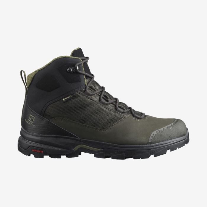 Salomon OUTWARD GORE-TEX Muške Cipele Za Planinarenje Crne Maslinasto Zelene | Icxb4ZiX