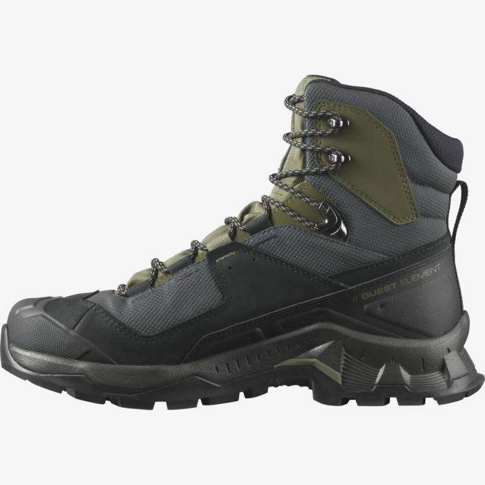 Salomon QUEST ELEMENT GORE-TEX Muške Cipele Za Planinarenje Crne Tamno Zelene Maslinasto Zelene | dNeAbbJT