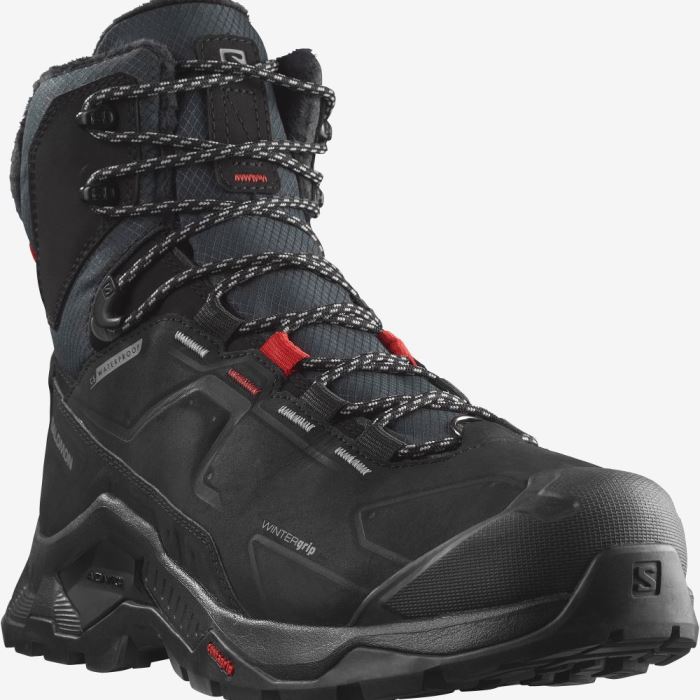 Salomon QUEST WINTER THINSULATE™ CLIMASALOMON™ WATERPROOF Ženske Cipele Za Hodanje Crne | BTcKC7NW