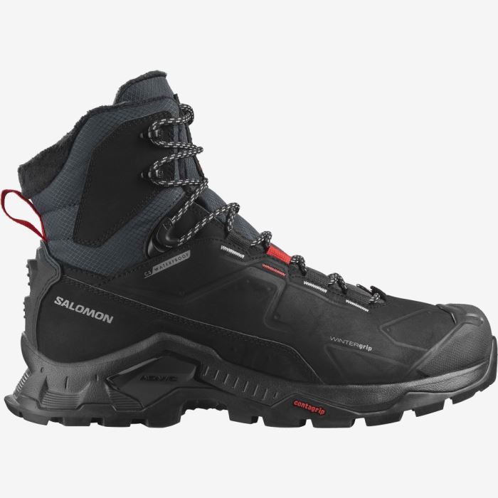 Salomon QUEST WINTER THINSULATE™ CLIMASALOMON™ WATERPROOF Ženske Cipele Za Hodanje Crne | BTcKC7NW