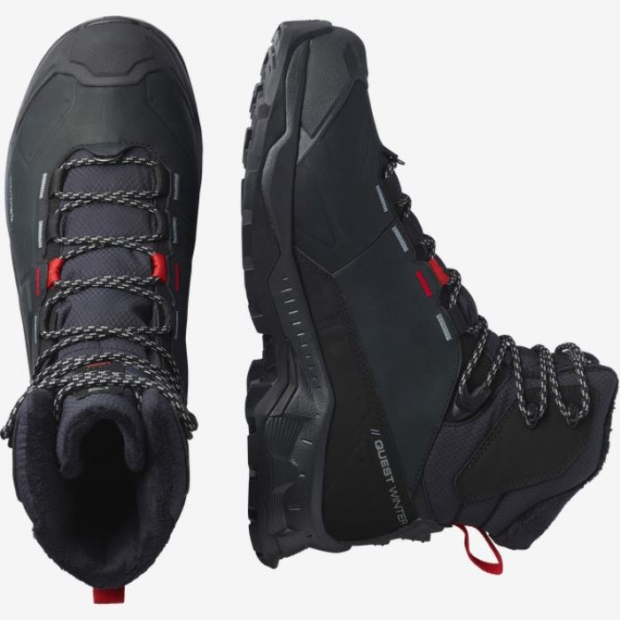 Salomon QUEST WINTER THINSULATE™ CLIMASALOMON™ WATERPROOF Muške Cipele Za Hodanje Crne | Nnxy5IIX