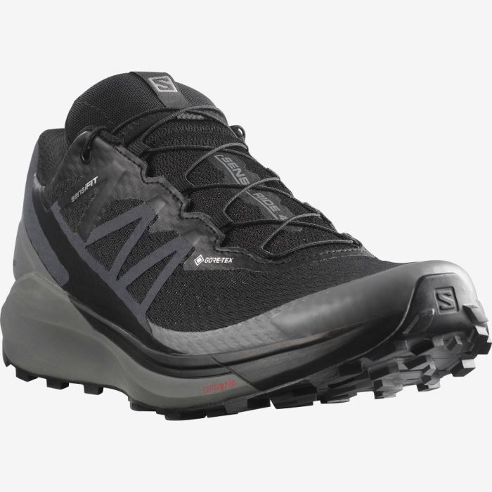 Salomon SENSE RIDE 4 GORE-TEX INVISIBLE FIT Muške Tenisice Za Trčanje Crne Crne | QD7Pjoc0