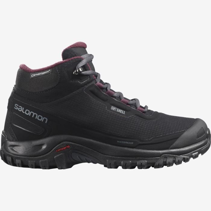 Salomon SHELTER CLIMASALOMON™ WATERPROOF Ženske Cipele Za Hodanje Crne | mFaYjUf7