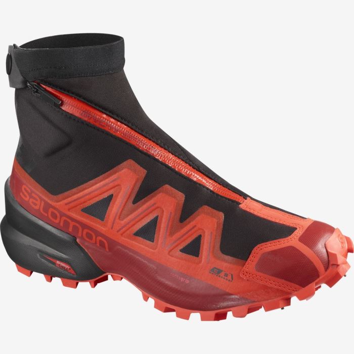 Salomon SNOWSPIKE CLIMASALOMON™ WATERPROOF Ženske Tenisice Za Trčanje Crne Crvene Crvene | KGQ2gIGK