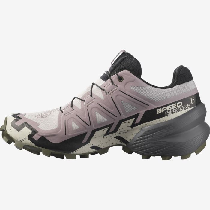 Salomon SPEEDCROSS 6 GORE-TEX Ženske Tenisice Za Trčanje Sive Roze Crne Maslinasto Zelene | krdetYBL