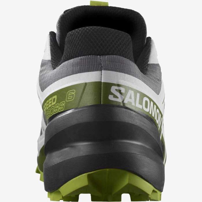 Salomon SPEEDCROSS 6 Muške Tenisice Za Trčanje Crne Bijele Svijetlo Zelene | YD8ozeyB