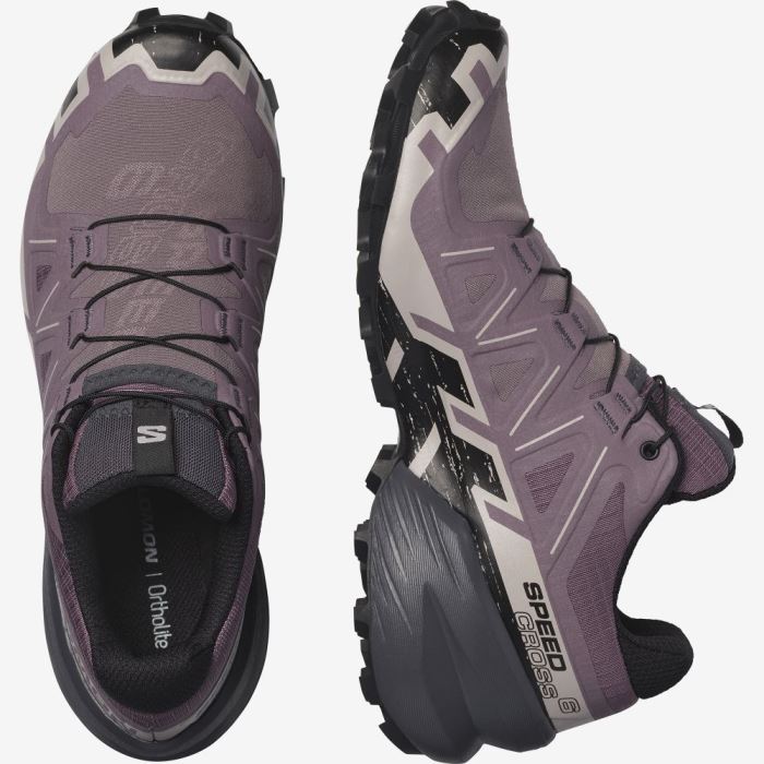 Salomon SPEEDCROSS 6 Ženske Tenisice Za Trčanje Crne Sive Roze | eBvgghJX