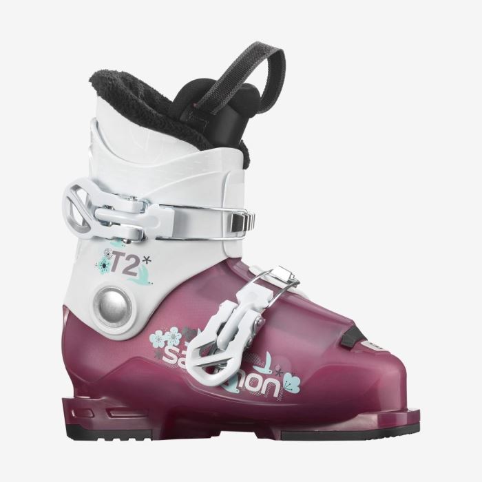 Salomon T2 RT GIRLY Dječje Ski Boots Roze Ljubičaste Bijele | hCVTq4Zb