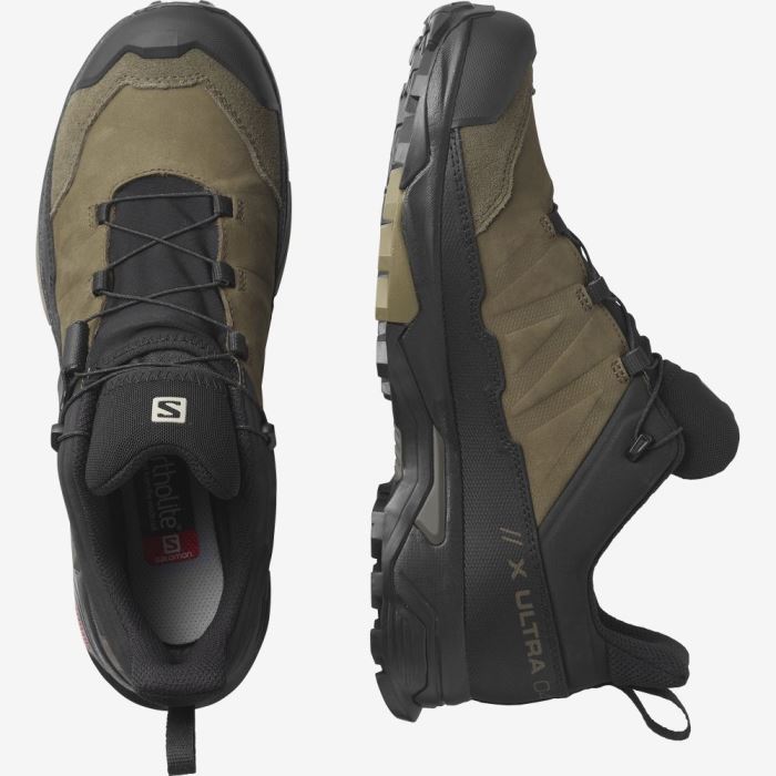 Salomon X ULTRA 4 LEATHER GORE-TEX Muške Cipele Za Planinarenje Crne | nwVqRTED