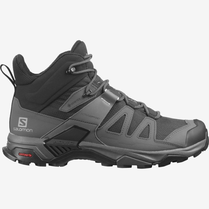 Salomon X ULTRA 4 MID WIDE GORE-TEX Muške Cipele Za Planinarenje Crne Plave | gRB3M7J9