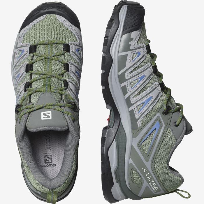 Salomon X ULTRA PIONEER AERO Ženske Cipele Za Planinarenje Zelene Sive Plave | s23aEgjS