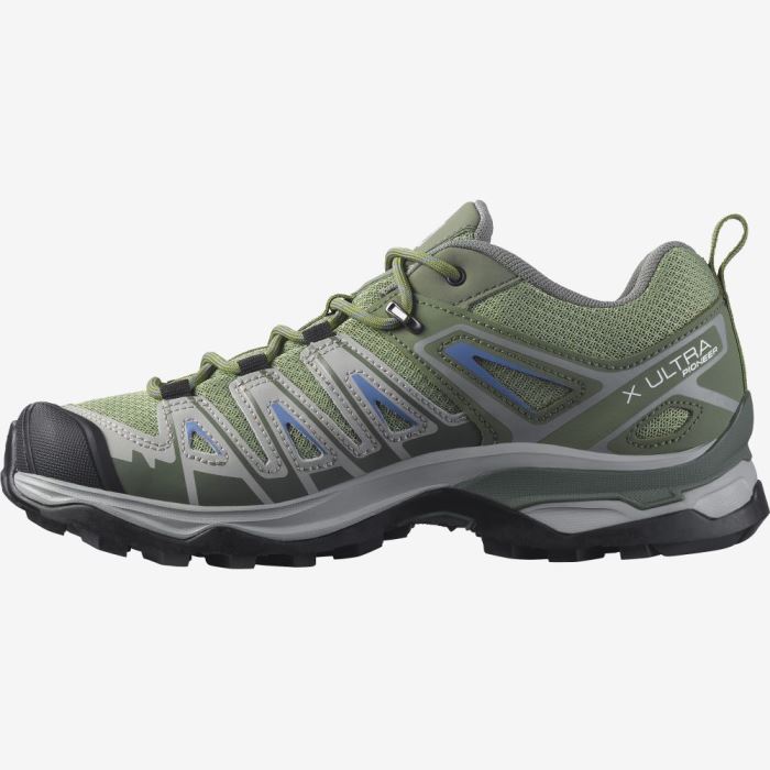 Salomon X ULTRA PIONEER AERO Ženske Cipele Za Planinarenje Zelene Sive Plave | s23aEgjS