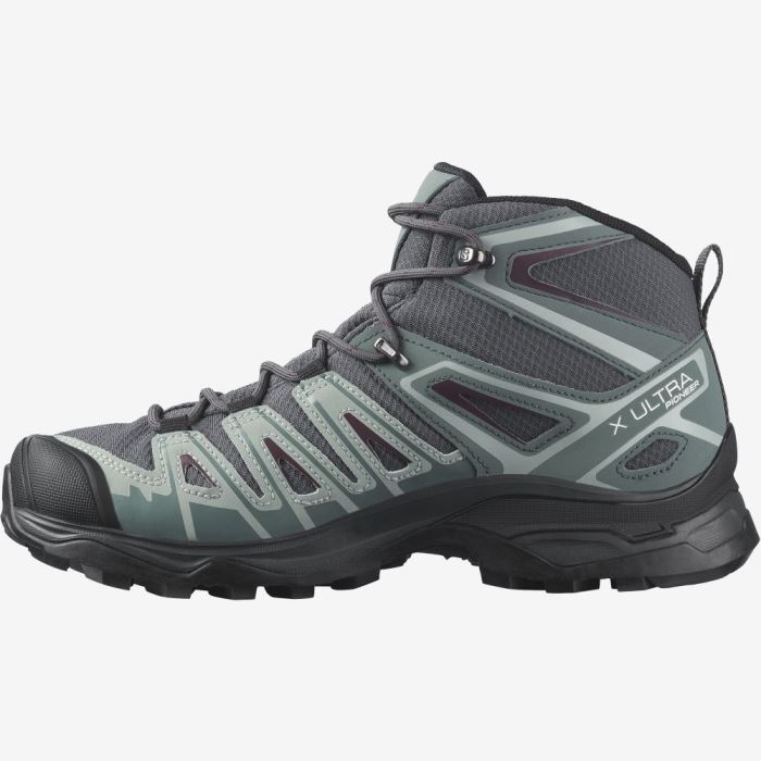 Salomon X ULTRA PIONEER MID CLIMASALOMON™ WATERPROOF Ženske Cipele Za Planinarenje Ebony / Stormy Weather / Wine Tasting | FcPIeuZM