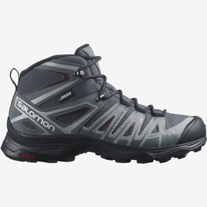 Salomon X ULTRA PIONEER MID CLIMASALOMON™ WATERPROOF Ženske Cipele Za Planinarenje Ebony / Stormy Weather / Wine Tasting | FcPIeuZM