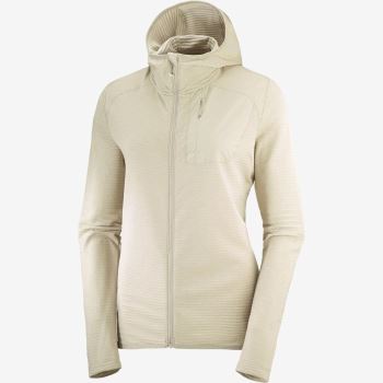 Salomon ESSENTIAL LIGHTWARM HOODED Ženske Midlayers Plaza Taupe | fsZKYC1Y