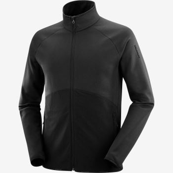 Salomon ESSENTIAL WARM FULL ZIP Muške Midlayers Crne | Ys4ntznU